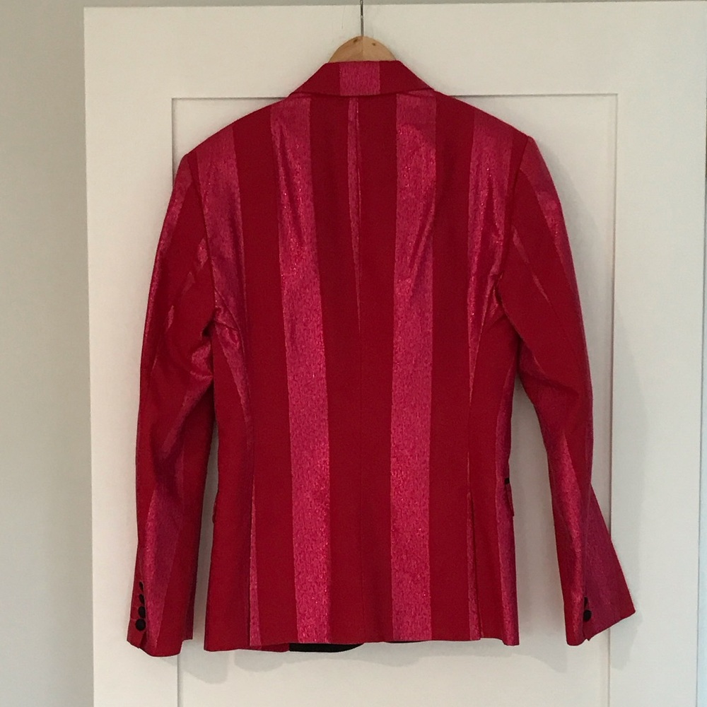 Men’s Mr. Turk pink red stripe festive blazer - Picture 7 of 11